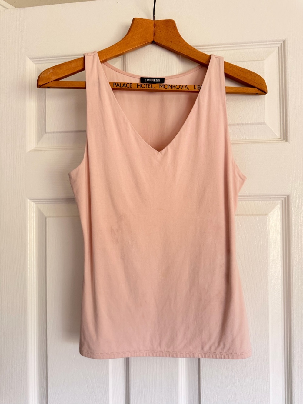 Express Pale Pink V-Neck Tank Top Size S